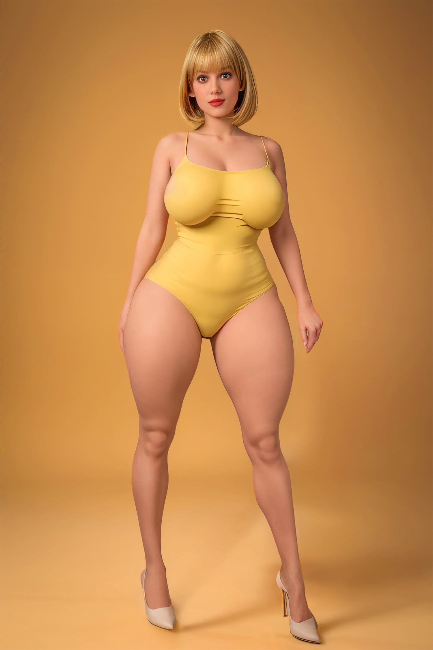 5ft4/163cm Chubby Sex Doll With Short Blonde Hair - SY Doll Sylvie