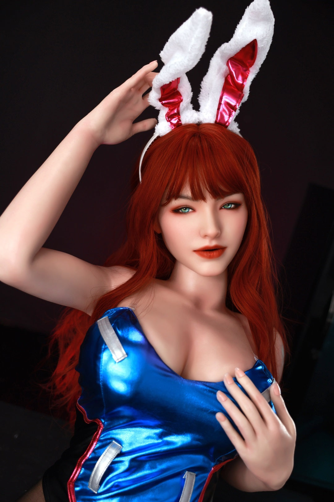 5ft5 / 165cm Movable Jaw Silicone Bunny Girl Sex Doll - Orange In丨Meg