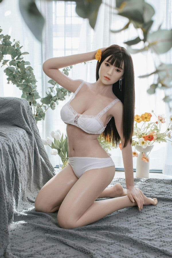 160cm / 5ft3 Long Black Hair Beautiful Silicone Chinese Sex Doll - Dime Doll: Dortha
