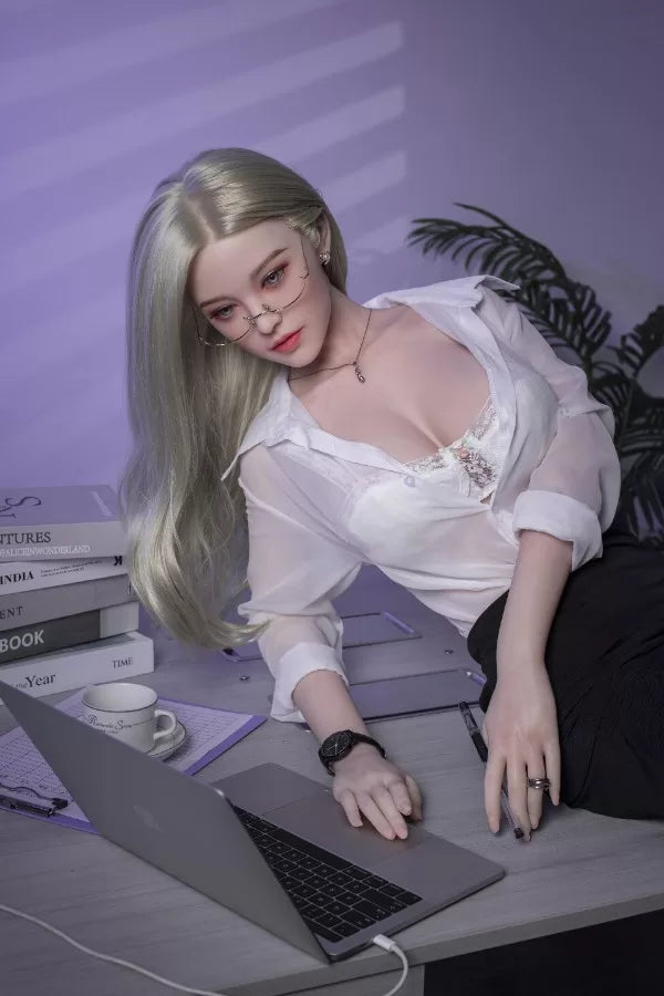 160cm / 5ft3 Office Worker Full Silicone Sexy Sex Doll - Dime Doll: Jolene