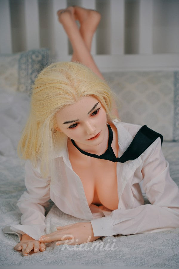 5ft4 / 165cm Blonde Secretary Sexy Sex Doll With Silicone Head - Alma