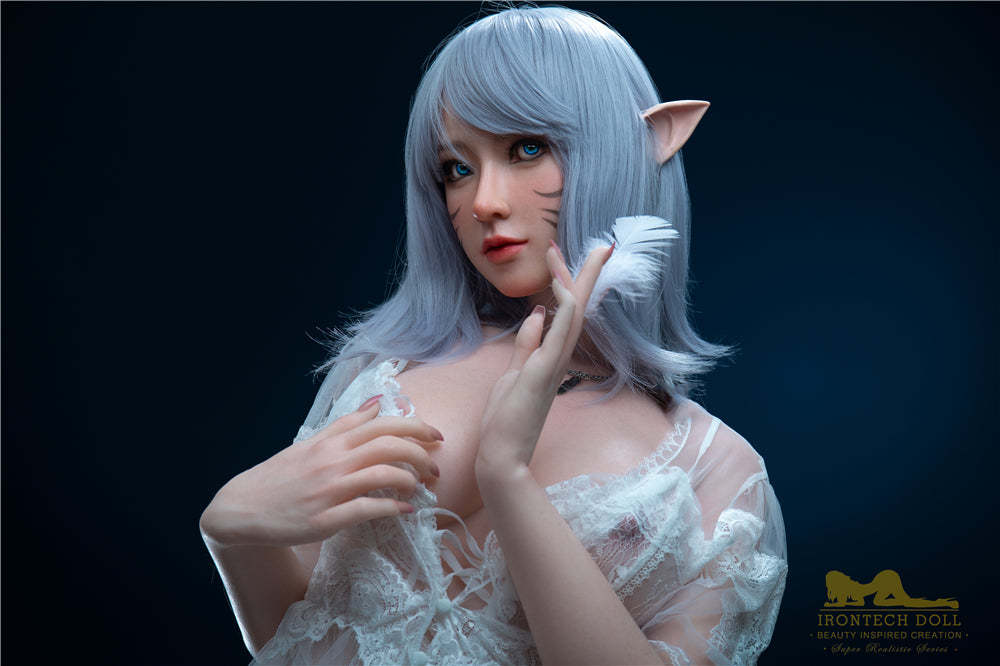 5.4ft / 166cm Spotlessly White Silicone Elf Sex Doll - Irontech Doll Candy