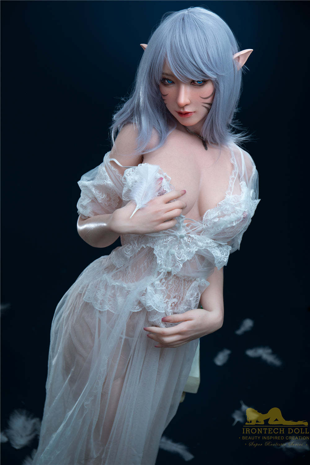 5.4ft / 166cm Spotlessly White Silicone Elf Sex Doll - Irontech Doll Candy