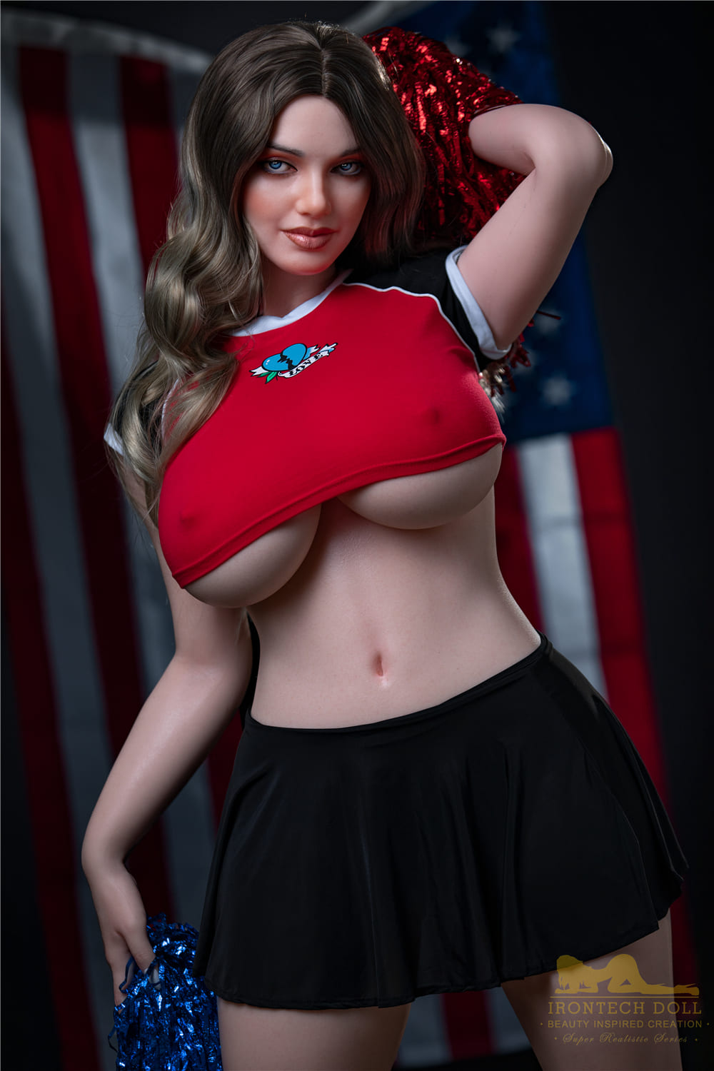 5ft3 / 160cm Large Breasted Cheerleader Full Silicone Ultra Realistic Sex Doll - Irontech Doll Ivy