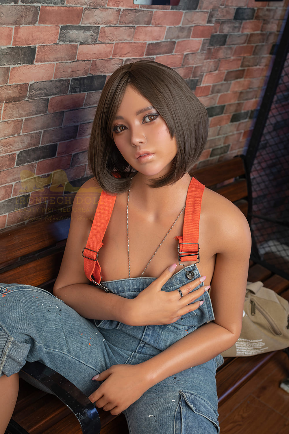 5ft4 / 162cm Skin Tanned Silicone Realistic Sex Doll - Irontech Doll: Eileen