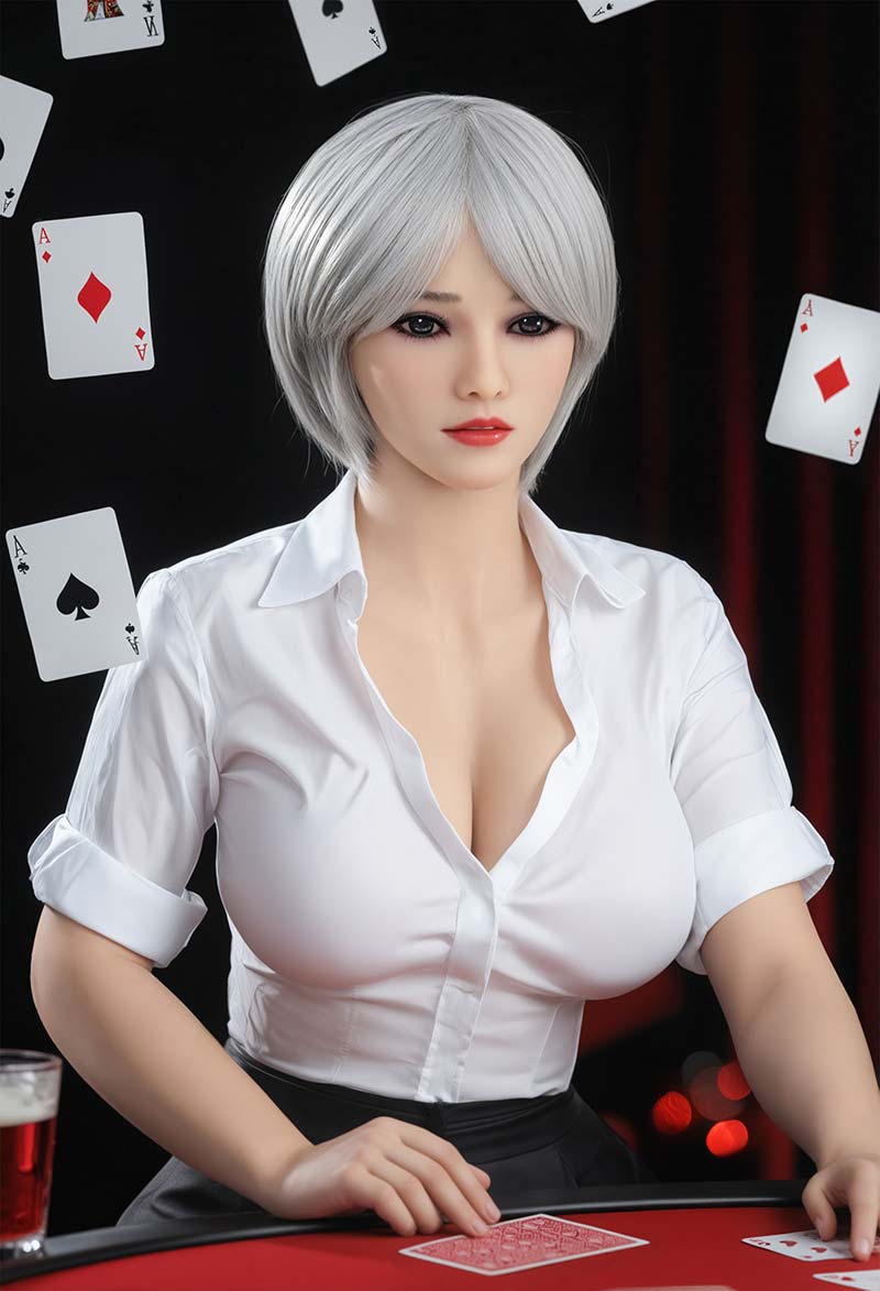 In Stock 5.21ft / 159cm White Hair Fat Sex Dolls - Elysia