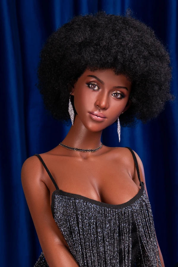 159cm/5ft3 Black Silicone Sex Doll - Dime Doll Amos